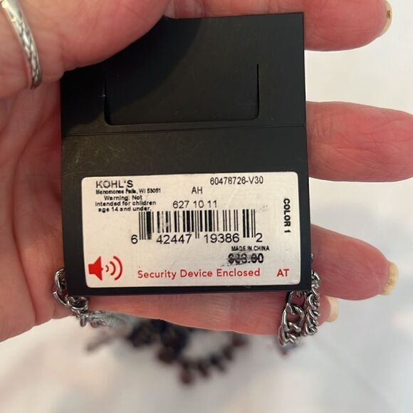 NWT SimplyVera VeraWang double strand adjustable purple/lavender/silver necklace - Picture 6 of 11